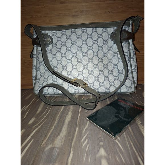 Vintage Gucci Plus Coated Canvas Brown Beige Bag, Certificate of Authenticity - Picture 1 of 15